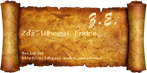Zöldhegyi Endre névjegykártya