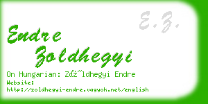 endre zoldhegyi business card